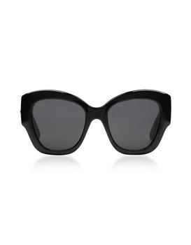 推荐Black Cat Eye Women's Sunglasses w/Quilted Effect Temples商品