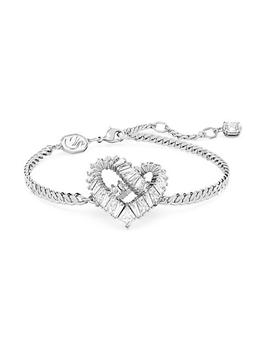 商品Matrix Rhodium-Plated & Crystal Heart Bracelet图片