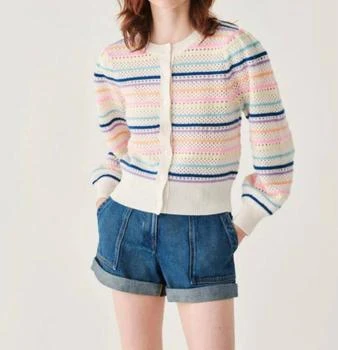 推荐Cashmere Stitchy Crewneck Cardigan In Multi商品