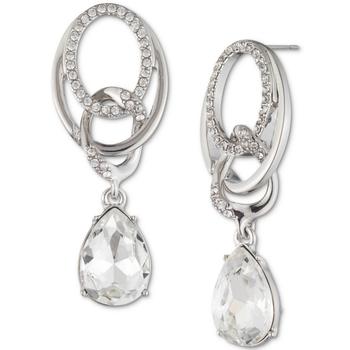 Givenchy | Silver-Tone Interlocking Circle & Pear-Shape Crystal Drop Earrings商品图片,