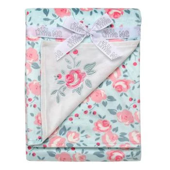 Little Me | Baby Girls Newborn Rose Embroidery Blanket 