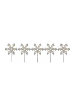 Northlight | 5ct Snowflake Christmas Pathway Marker Lawn Stakes - Clear Lights商品图片,