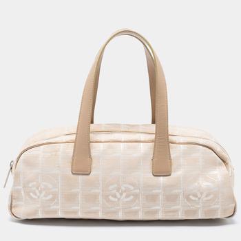 美国香奈儿包, [二手商品] Chanel | Chanel Beige Nylon CC Logo Travel Line Bowler Bag商品图片 7.2折