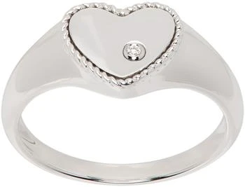Yvonne Léon | White Gold Baby Chevaliere Cœur Ring,商家Ssense US,价格¥4621