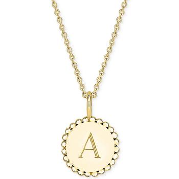 商品Initial Medallion Pendant Necklace in 14k Gold-Plated Sterling Silver, 18"图片