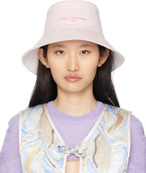 推荐Reversible Pink & White Denim Bucket Hat商品