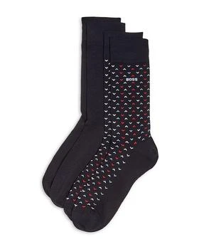 Hugo Boss | Mini Pattern Dress Socks, Pack of 2 满$100减$25, 满减