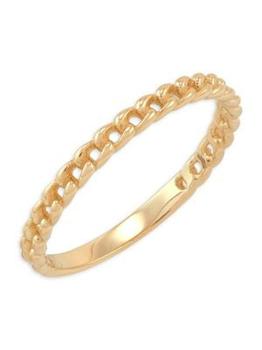 商品14K Yellow Gold Curb Chain Ring图片