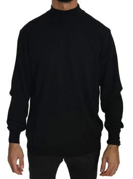 推荐MILA SCHÖN Black Turtle Neck Pullover Top Virgin Wool Sweater商品