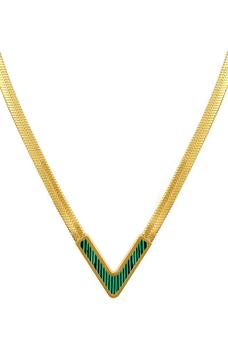 商品14K Gold Plated Herringbone Necklace,商家Nordstrom Rack,价格¥146图片