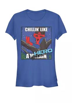 Marvel | Spider-Man Chillin' Like A Hero Funny Meme Short Sleeve Graphic T-Shirt商品图片,
