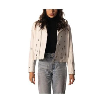 The Wild Collective | Women's White Dallas Cowboys Faux Leather Full-Zip Racing Jacket,商家Macy's,价格¥898