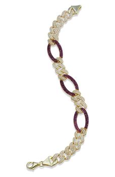 推荐Gold Plated Sterling Silver CZ Link Bracelet商品