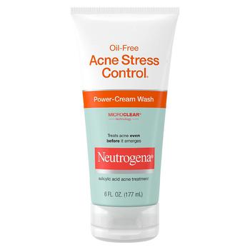 Neutrogena | Oil-Free Acne Stress Control Power-Cream Face Wash商品图片,满三免一, 满免
