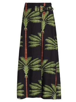 推荐Tribal Tropical Jacquard Wrap Midi-Skirt商品