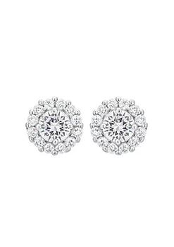 推荐Silvertone Finish Cubic Zirconia Anniversary Bridal Wedding Style Bella Bridal Earrings in Clear商品