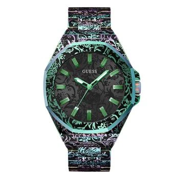 GUESS | Men's Analog Iridescent Stainless Steel Watch 46mm,商家Macy's,价格¥1599