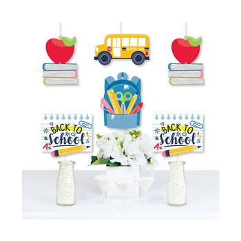 商品Back to School - Backpack, School Bus, Apple and Books Decorations DIY First Day of School Classroom Essentials - Set of 20图片