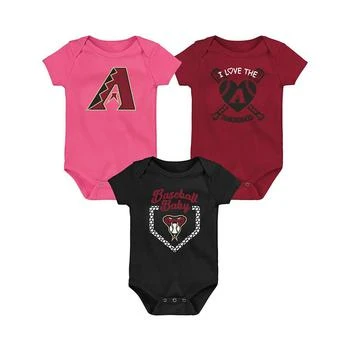 Outerstuff | Infant Boys and Girls Red, Black, Pink Arizona Diamondbacks Baseball Baby 3-Pack Bodysuit Set,商家Macy's,价格¥240