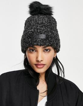 ugg帽子, UGG | UGG pom pom beanie in black商品图片 8折