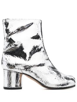 推荐Maison Margiela Women's  Silver Leather Ankle Boots商品