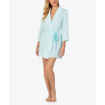 Kate Spade | Women's 3/4 Short Sleeve Satin Shawl Collar Robe,商家Macy's,价格¥655