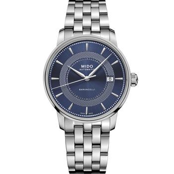 推荐Men's Swiss Automatic Baroncelli Signature Stainless Steel Bracelet Watch 39mm商品