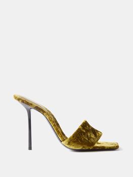 ysl高跟鞋怎么选, Yves Saint Laurent | Lucky square-toe velvet mules商品图片 