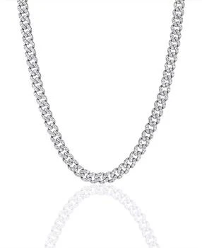 OMA THE LABEL | Frosty Link Collection 9mm Necklace in White Gold- Plated Brass, 16",商家Macy's,价格¥951