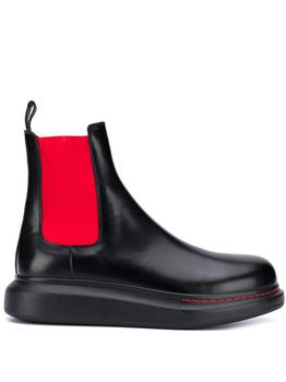 推荐Alexander Mcqueen Mens Black Leather Ankle Boots商品