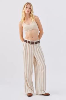 Urban Outfitters | UO Nothing But Business Linen Striped Trouser商品图片,2.8折, 1件9.5折, 一件九五折