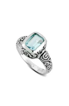 SAMUEL B. | Emerald Cut Blue Topaz Filigree Ring,商家Nordstrom Rack,价格¥395