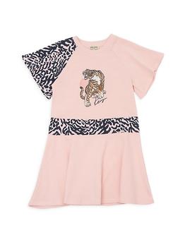 Kenzo | Little Girl's & Girl's Tiger Logo Animal Printed Dress商品图片,4.9折