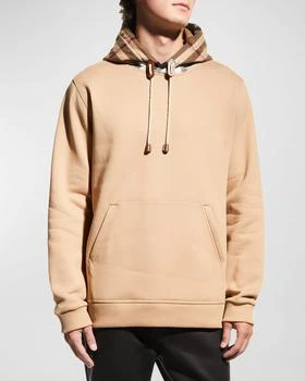 Burberry | Men's Check-Hood Pullover Sweatshirt 独家减免邮费