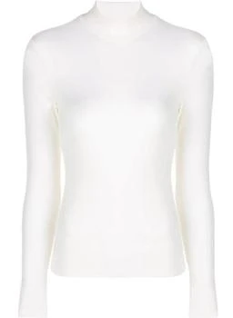 Theory | Women's Thin Ribbed Turtle Mock Neck Top Ivory,商家Premium Outlets,价格¥420