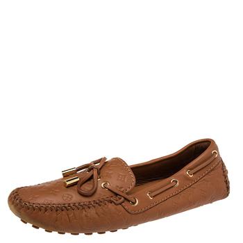 lv鞋真假, [二手商品] Louis Vuitton | Louis Vuitton Brown Leather Gloria  Loafers Size 36.5商品图片 8.4折, 满1件减$100, 满减