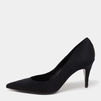 香奈儿鞋是什么牌子, [二手商品] Chanel | Chanel Black Satin Pointed Toe Pumps Size 40.5商品图片 