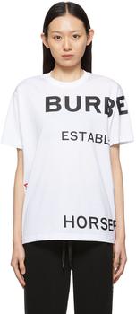 时尚burberry t恤女装, Burberry | 白色 Horseferry T 恤商品图片 