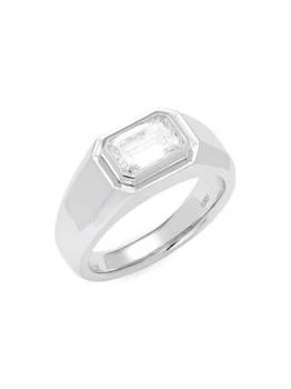 Effy | 14K White Gold & 2.01 TCW Lab Grown Diamond Signet Ring,商家Saks OFF 5TH,价格¥33838