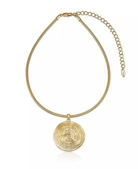 Ettika Jewelry | Statement Swirl Pendant 18K Gold-Plated Choker Necklace,商家Macy's,价格¥335