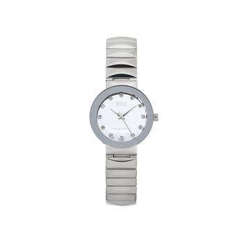 推荐Ladies Genuine Diamond Collection Shiny Silver Watch, 28mm商品