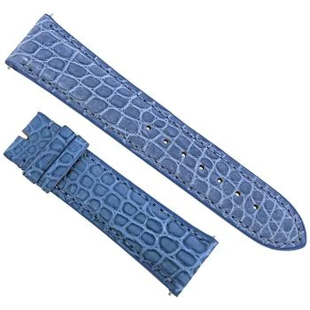 Hadley Roma | 21 MM Matte Blue Alligator Leather Strap,商家Jomashop,价格¥373