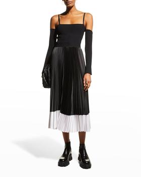 Alice + Olivia | Katz Sunburst Pleat Midi Skirt商品图片,2.4折