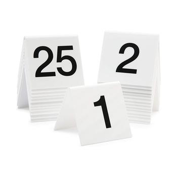 商品Set of 25 Acrylic Table Numbers for Wedding Receptions, 1-25 Plastic Tent Cards for Restaurants, Banquets (3 x 2.75 x 2.5 In)图片