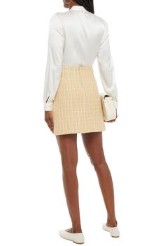 推荐Melle button-embellished metallic cotton-blend tweed mini skirt商品