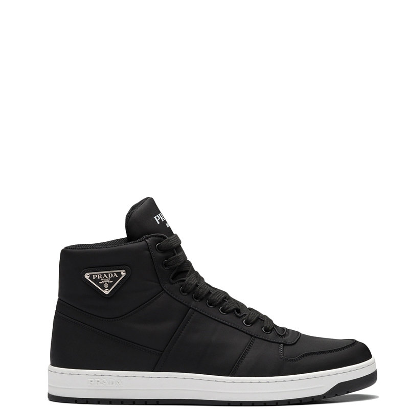 Prada | 【预售3-7天】PRADA/普拉达 22年春夏新款 男士黑色再生尼龙华达呢高帮运动鞋2TE186_3LFV_F0002商品图片,7.9折, 包邮包税