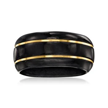 Ross-Simons Black Jade Ring With 14kt Yellow Gold
