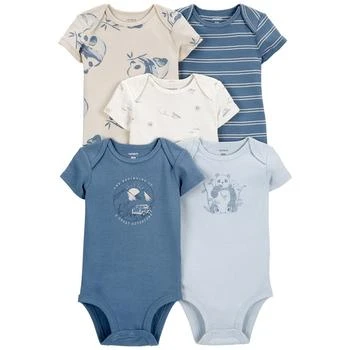 Carter's | Baby Boys Short Sleeve Bodysuits, Pack of 5,商家Macy's,价格¥112