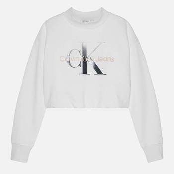推荐Calvin Klein Girls Cropped Logo-Print Cotton-Blend Sweatshirt商品