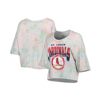 Majestic, Majestic | Women's Threads St. Louis Cardinals Cooperstown Collection Tie-Dye Boxy Cropped Tri-Blend T-shirt商品图片 